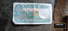 Old Indian 5 Rupees Banknote - Image 2