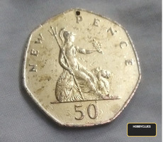 1980 British 50 Pence Coin - Queen Elizabeth II
