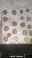 Collection of Vintage Indian Coins Featuring Indira Gandhi and Jawaharlal Nehru