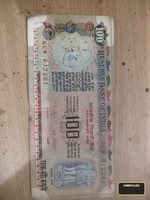 Old Indian 100 Rupees Banknote