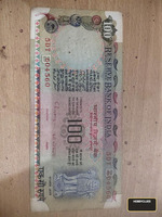Vintage Indian 100 Rupees Banknote