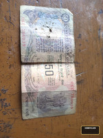 Vintage Indian 50 Rupees Banknote