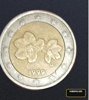 1999 2 Euro Coin with Floral Design