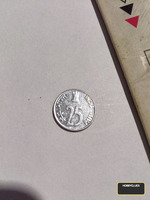 1994 Indian 25 Paise Coin with Rhinoceros Design