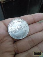 India 5 Rupees Coin Featuring Indira Gandhi (1917-1984)