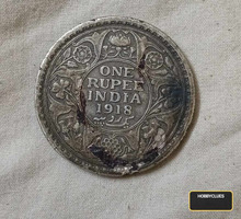 1918 British India One Rupee Coin - King George V