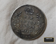 1907 British India One Rupee Coin - Edward VII