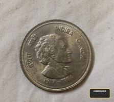 India 5 Rupees Coin Featuring Indira Gandhi (1917-1984) - Image 2