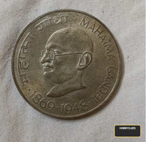 Indian 10 Rupees Coin Featuring Mahatma Gandhi - Image 2