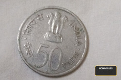 Vintage 50 Paise Indian Coin Featuring Jawaharlal Nehru (1889-1964)