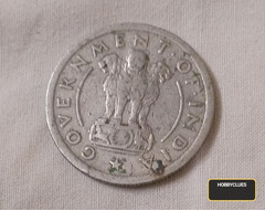 1951 Half Rupee Coin from India - Image 2