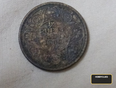 1910 British India 1/4 Rupee Coin