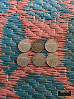 Set of 6 Indian 25 Paise Coins from 1997-1999
