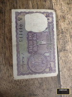 Vintage Indian One Rupee Banknote (1960)