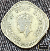 1944 India 2 Annas Coin Featuring George VI