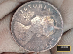 1896 British India Queen Victoria Quarter Anna Copper Coin