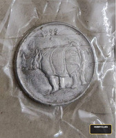1999 Indian 25 Paise Coin with Rhinoceros
