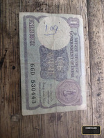 Old Indian 1 Rupee Note - Government of India