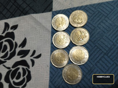 Lot of 7 Indian ₹20 Coins – Includes 75 Years of Independence Designs