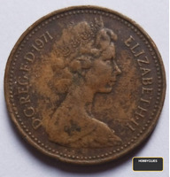 1971 UK 1 New Penny Coin