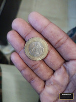 Worn Bimetallic Coin