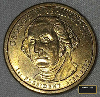 George Washington US Presidential One Dollar Coin, Statue of Liberty Reverse