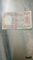 Indian 2 Rupees Banknote with Aryabhata Satellite Design