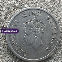1947 India One Rupee Coin King George VI Tiger
