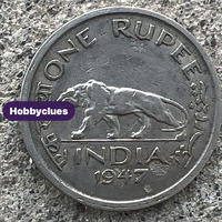 1947 India One Rupee Coin King George VI Tiger - Image 2
