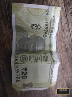 India 20 Rupees Banknote Mahatma Gandhi Ellora Caves
