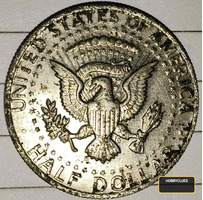 1974-D Kennedy Half Dollar Coin, United States Eagle Reverse