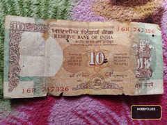 India 10 Rupees Reserve Bank Collectible Banknote with Ashoka Emblem