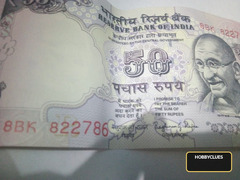 India 50 Rupees Banknote, Mahatma Gandhi and RBI Design