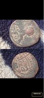 Islamic Copper Coin with Arabic Script, Old Collectible Coin