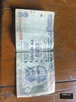 India 100 Rupees Old Banknote Featuring Mahatma Gandhi