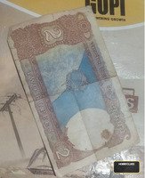 Old Nepal 2 Rupees Banknote with Ornate Blue Design - Image 2