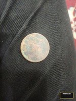 Old Nepal Coin with Devanagari Script and Floral Design