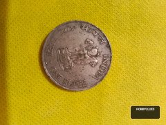 Indian One Rupee Coin with Ashoka Lion Capital