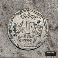 1985 India 1 Rupee Old Coin with Wheat Ears