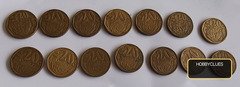 South Africa 20 Cents Old Coin Lot, Protea Design, Mixed Years