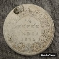 1/4 Indian ruppe 1875 silver
