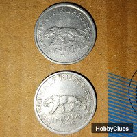 1946 British India George VI King Emperor half rupee coin.