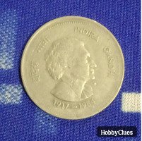 42 total coins of 50 paise indira gandhi