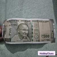 Rs 500 note with  serial no. 567786 in very  nice condition.