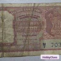 Very old 2 RUPEES paper note India