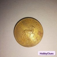 Qatar and dubai 5 dirhams 1977 coin