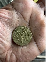 Vintage Indian Coin with Religious Motif