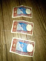Set of 3 Vintage Indian 2 Rupees Banknotes - Image 2
