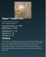 Nepal 1 Rupee Coin - Brass and Nickel-Brass Variants - Image 2